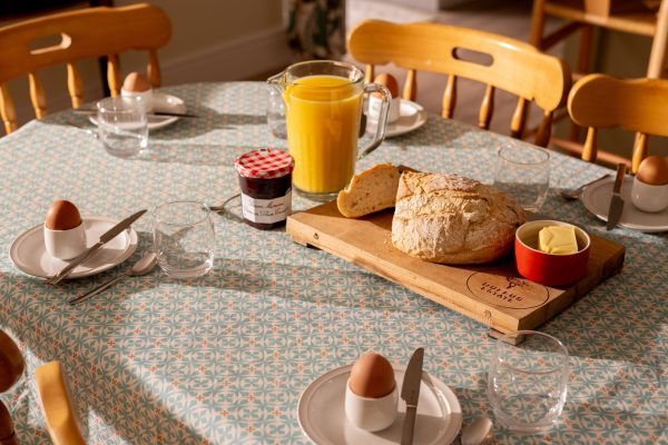 Breakfast to share using a Duffus Estate chopping board