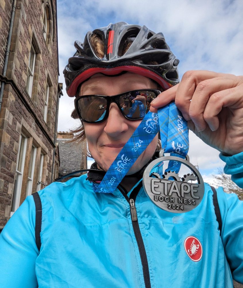 Annie with her Etape medal