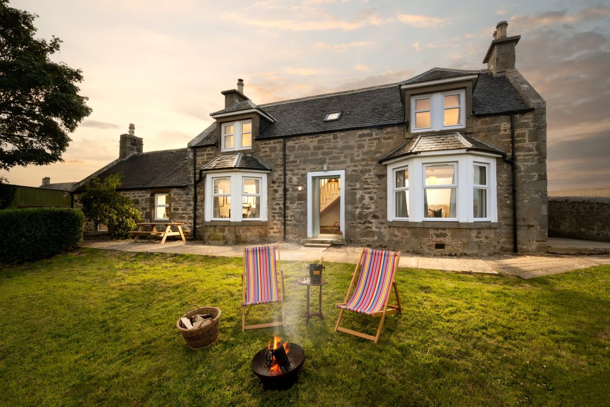 Barley Bank on Duffus Estate, with your own enclosed garden. South facing with fantastic views across rolling farmland.