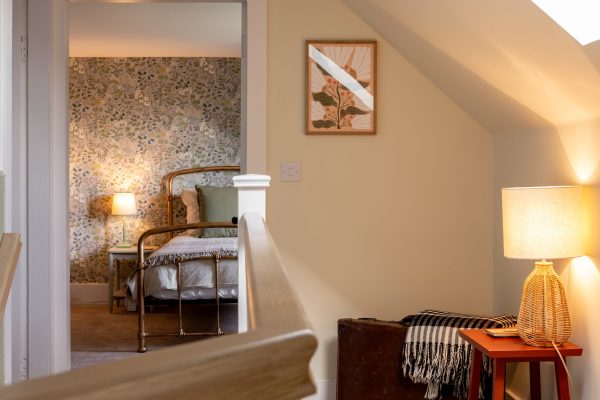 A peek across the landing to the twin bedroom