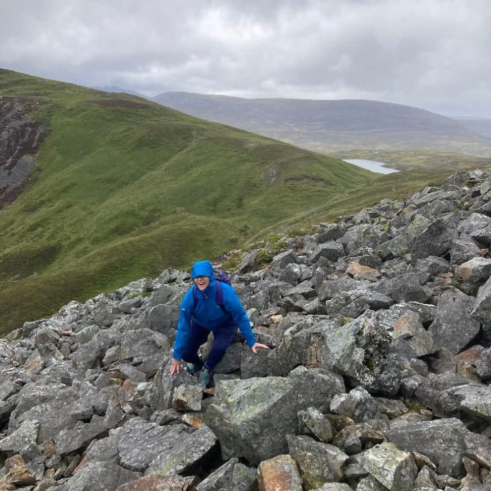Annie hiking in the Highlands