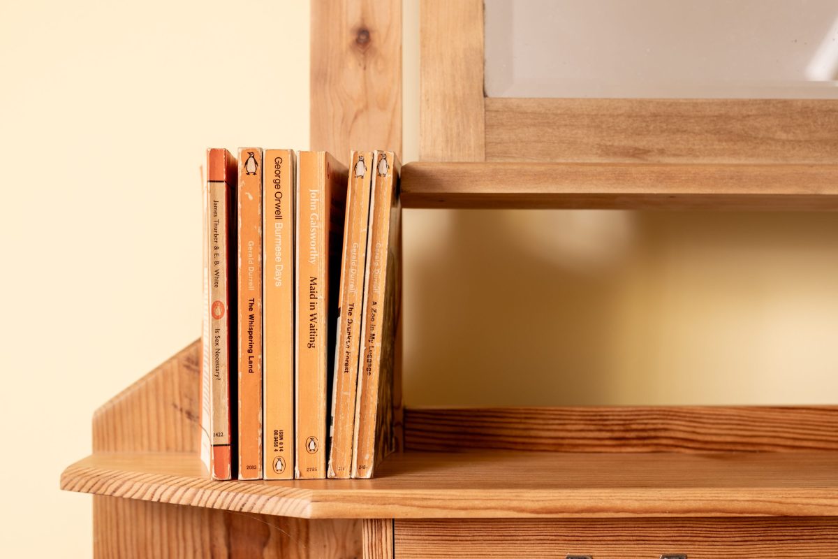 Loved book collection on dresser