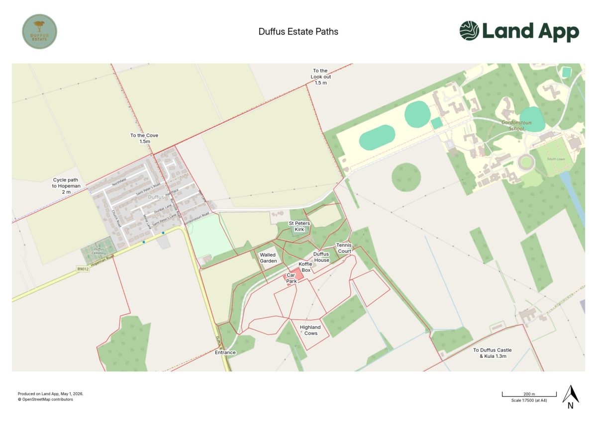 Map of Duffus Estate Walks